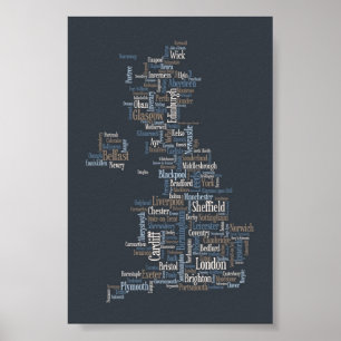 Groot-Brittannië - Statistische kaart Poster