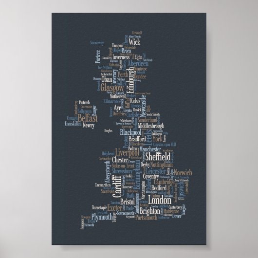Groot-Brittannië - Statistische kaart Poster (Voorkant)