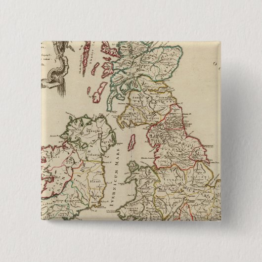 Groot-Brittannië Vierkante Button 5,1 Cm (Voorkant)