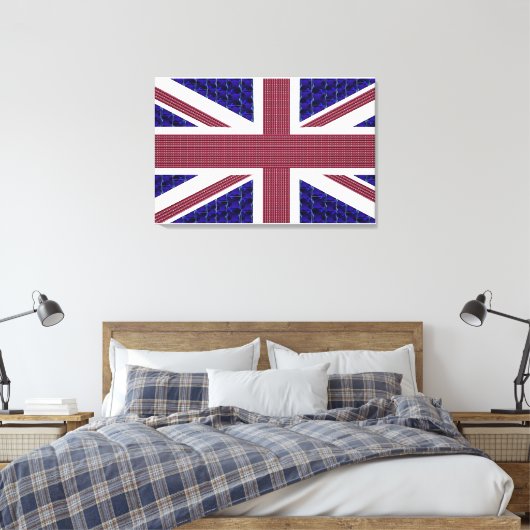 Groot-Brittannië Vlag Uitgerekt Canvas Print (Insitu (Slaapkamer))