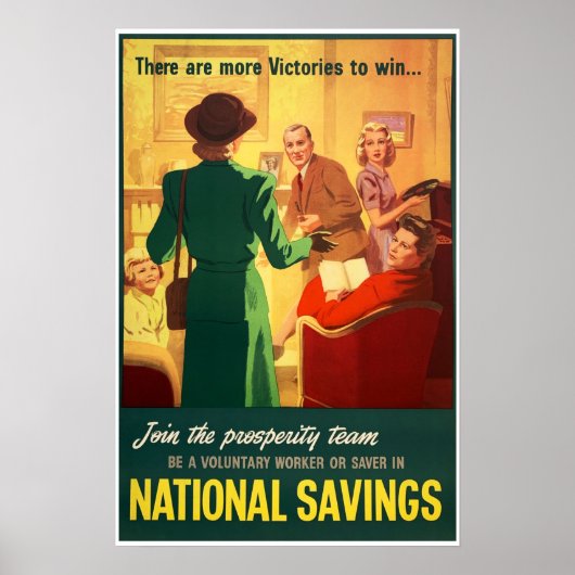 Groot-Brittannië Welvaart Team NATIONAL SAVINGS Wo Poster (Voorkant)