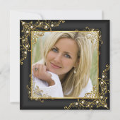 Groot-Brittannië zwarte gouden witte foto Kaart (Achterkant)