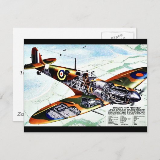Groot-Brittannië's nieuwe spitfire Briefkaart (Voorkant / Achterkant)