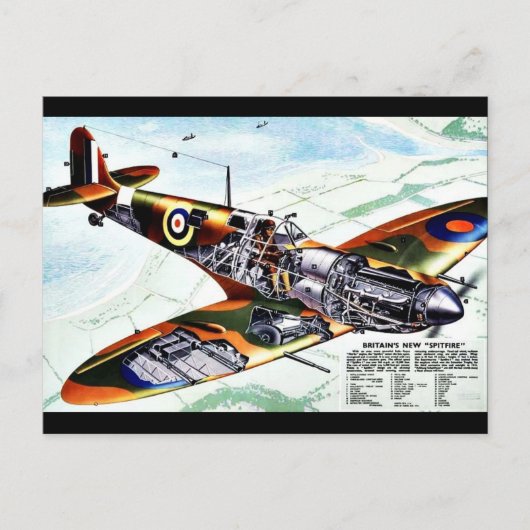 Groot-Brittannië's nieuwe spitfire Briefkaart (Voorkant)