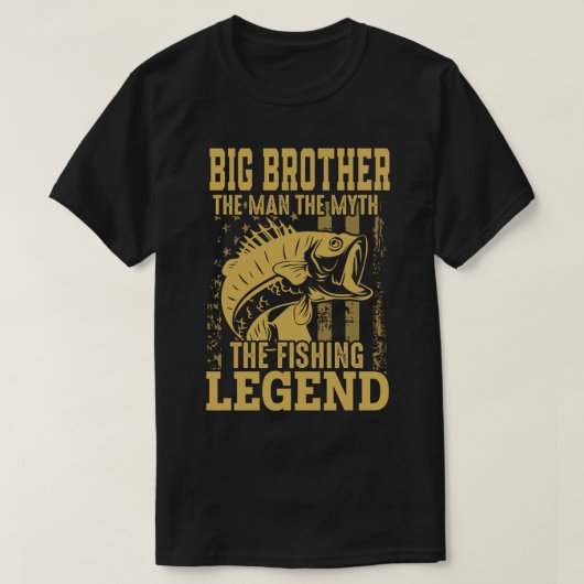 GROOT BROER het Man de mythe de Vissende legende T-shirt (Design voorkant)