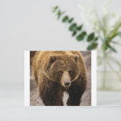groot bruin beer briefkaart (Staand voorkant)