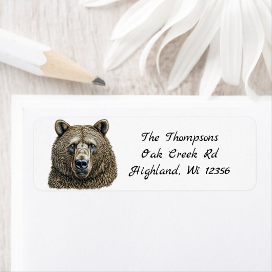 Groot bruin Beer gepersonaliseerd Etiket (Insitu)