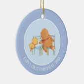 Groot bruin Beer helpt kleine gele Beer Keramisch Ornament (Rechts)