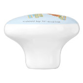 Groot bruin Beer helpt kleine gele Beer Keramische Knop (Zijkant)