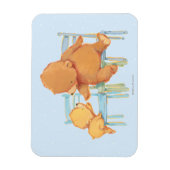 Groot bruin Beer helpt kleine gele Beer Magneet (Verticaal)