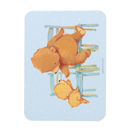 Groot bruin Beer helpt kleine gele Beer Magneet (Verticaal)