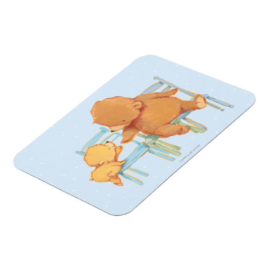 Groot bruin Beer helpt kleine gele Beer Magneet (Linkerzijde)