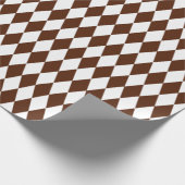 Groot bruin en wit Harlequin-omslagpapier Cadeaupapier (Hoek)