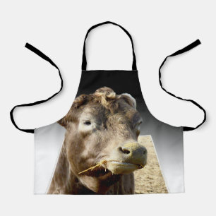 Groot bruin Koe gezicht, Kinder full print Schort