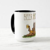 Groot bruin leunend op een beren boom mok (Voorkant links)