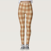 Groot Bruin Plaid Tartan Cute Leggings (Voorkant)