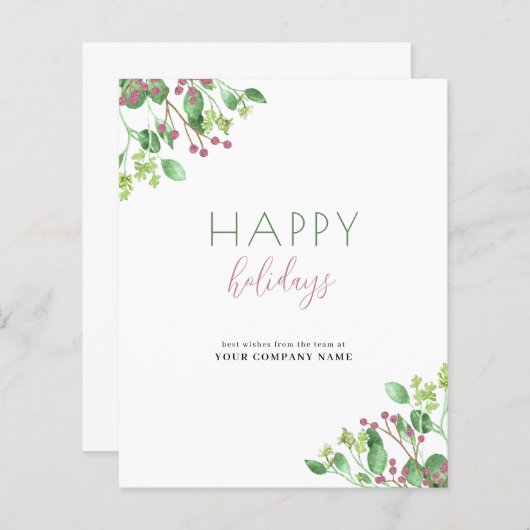 Groot budget voor zakelijke vakantiekaart (Voorkant / Achterkant)