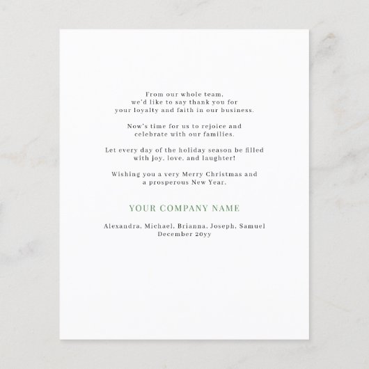 Groot budget voor zakelijke vakantiekaart flyer (Achterkant)