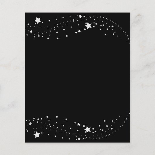 Groot budget voor zwarte zilveren sterren flyer (Achterkant)