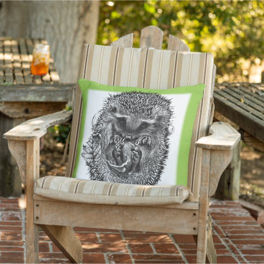 Groot buitenkussen schattig slaperig Hedgehog ontw (Stoel)