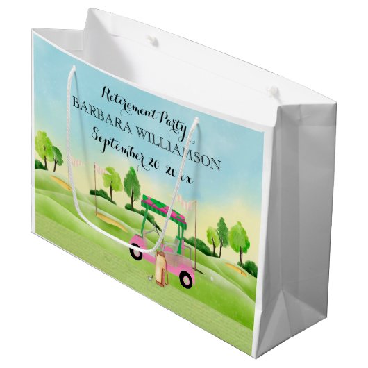 Groot cadeau bij pensionering groot cadeauzakje (Voorkant Gekanteld)