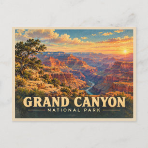 Groot Canyon Vintage Reislandschap Briefkaart