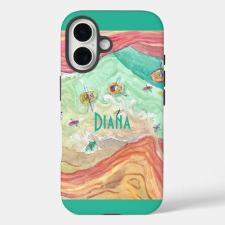 Groot canyon whitewater aquarel iPhone 16 hoesje