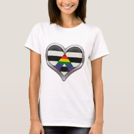 Groot chroomhart in LGBT Ally Pride Flag Colors T-shirt