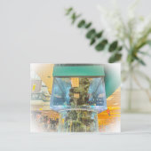 Groot cilindrisch aquarium briefkaart (Staand voorkant)