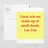 groot citaat Lao Tzu Briefkaart (Voorkant / Achterkant)