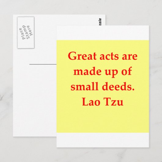 groot citaat Lao Tzu Briefkaart (Voorkant / Achterkant)