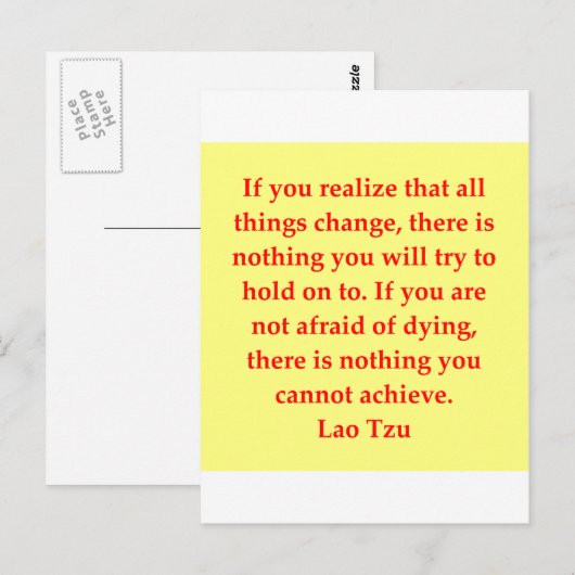 groot citaat Lao Tzu Briefkaart (Voorkant / Achterkant)