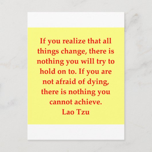 groot citaat Lao Tzu Briefkaart (Voorkant)