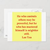 groot citaat Lao Tzu Briefkaart (Voorkant / Achterkant)