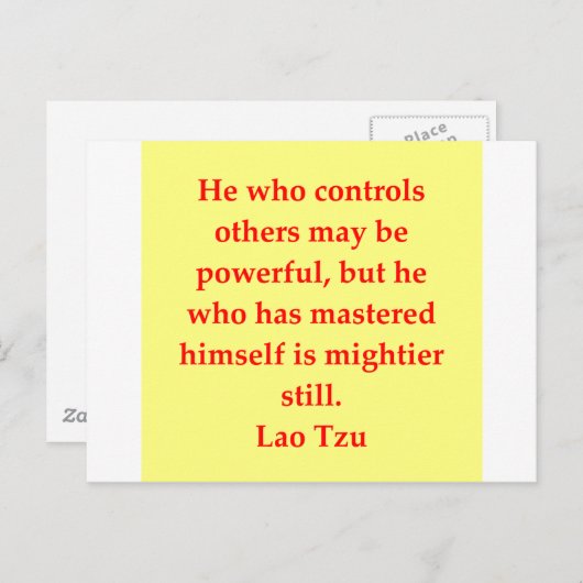groot citaat Lao Tzu Briefkaart (Voorkant / Achterkant)