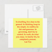 groot citaat Lao Tzu Briefkaart (Voorkant / Achterkant)