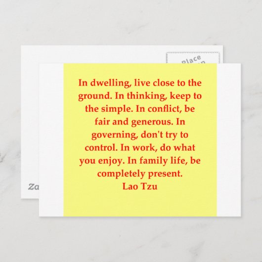groot citaat Lao Tzu Briefkaart (Voorkant / Achterkant)