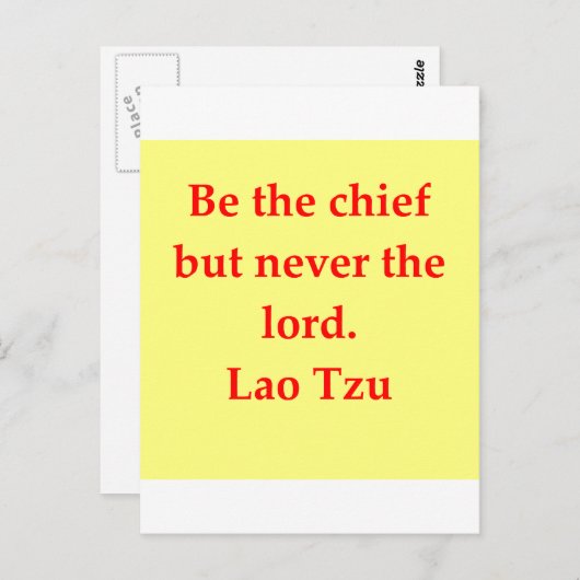 groot citaat Lao Tzu Briefkaart (Voorkant / Achterkant)