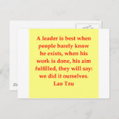 groot citaat Lao Tzu Briefkaart (Voorkant / Achterkant)