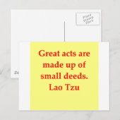 groot citaat Lao Tzu Briefkaart (Voorkant / Achterkant)