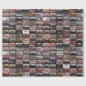 Groot collectie audiocassettes cadeaupapier (Vlak)
