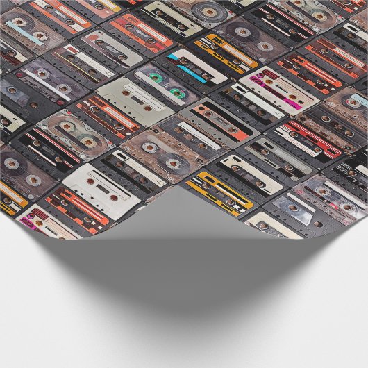 Groot collectie audiocassettes cadeaupapier (Hoek)