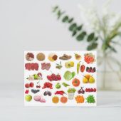 groot collectie groenten en fruit briefkaart (Staand voorkant)