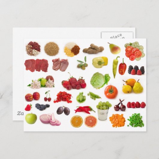 groot collectie groenten en fruit briefkaart (Voorkant / Achterkant)
