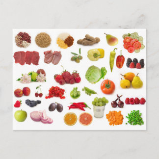 groot collectie groenten en fruit briefkaart