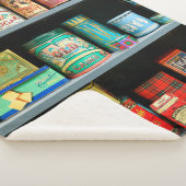 Groot collectie kleurrijke  blikken met display sherpa deken (3/4)