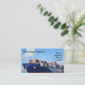 Groot containerschip in industriële haven visitekaartje (Staand voorkant)