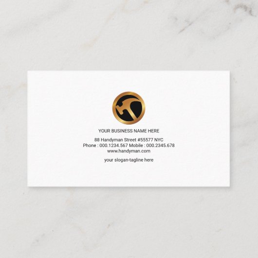 Groot Creative Modern Handyman Signage Logo Visitekaartje (Achterkant)