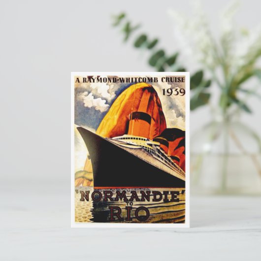 Groot cruiseschip van Normandië naar Rio Briefkaart (Staand voorkant)