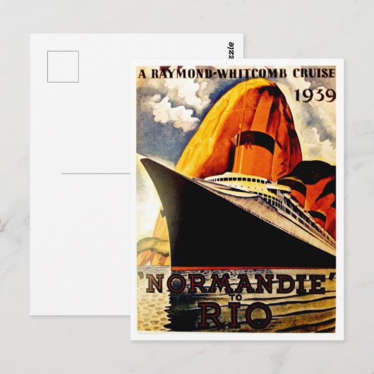 Groot cruiseschip van Normandië naar Rio Briefkaart (Voorkant / Achterkant)